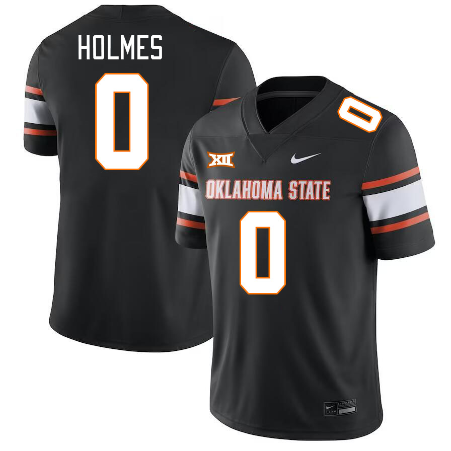 Oklahoma State Cowboys #0 Christian Holmes College Football Jerseys Stitched Sale-Black